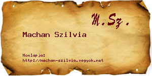 Machan Szilvia névjegykártya